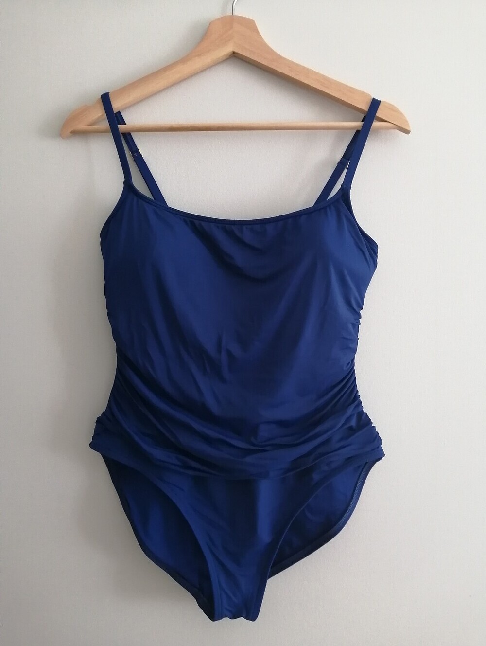 La Blanca Island Lingerie One Piece Swim Bathing Suit Blue Ruched Stomach 12